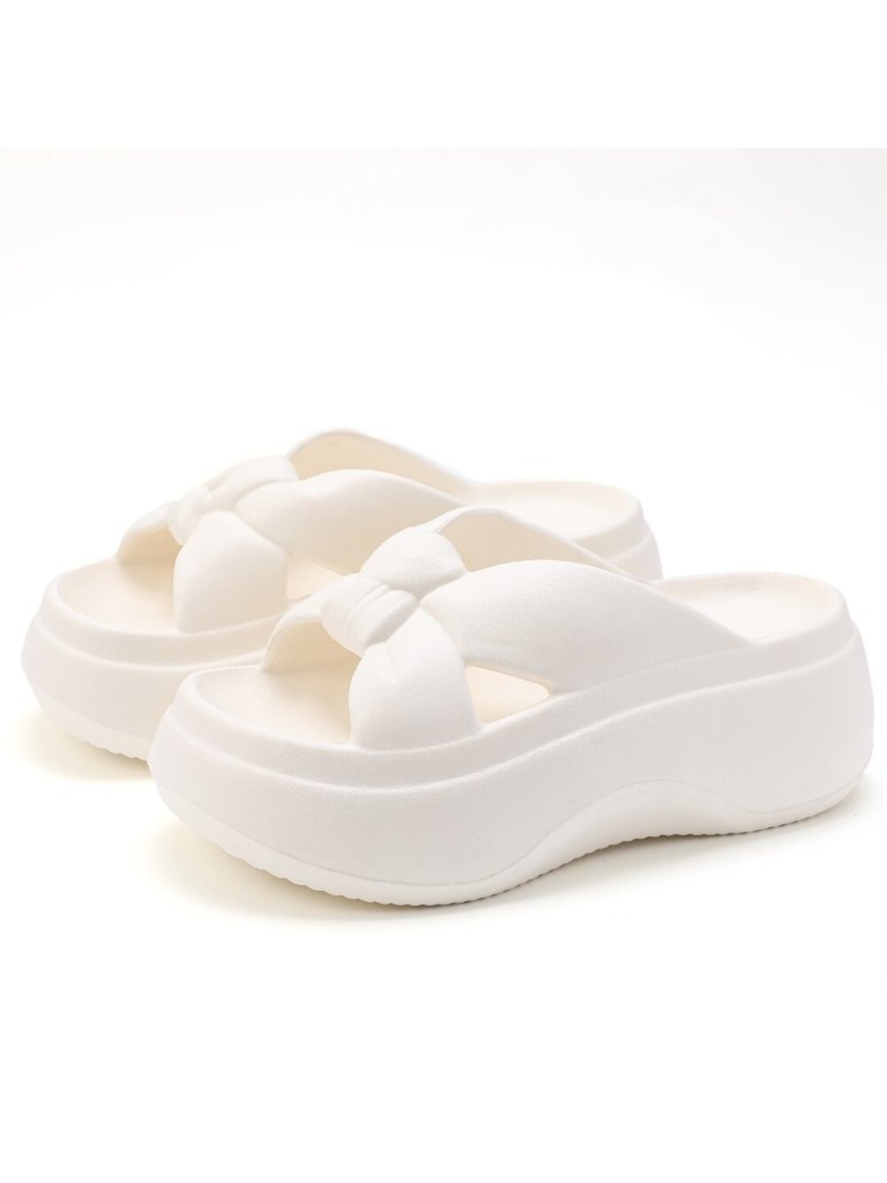 Cloud Bow Platform Sandals for Women--White